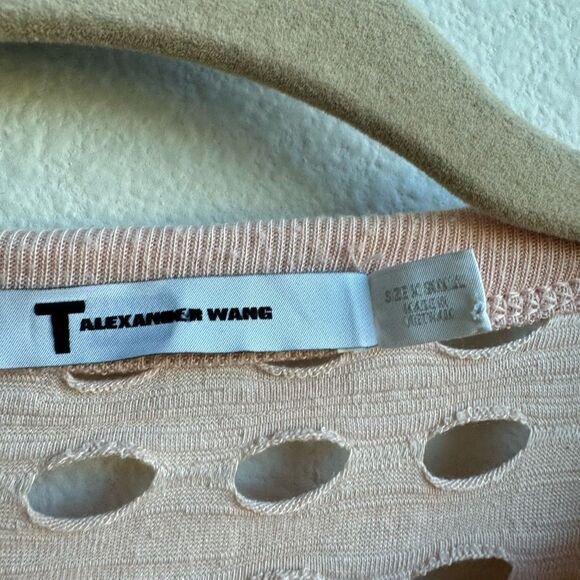 Alexander Wang Long Sleeve Street Style Pink Perforated Mini Dress Size XS - Picture 5 of 6